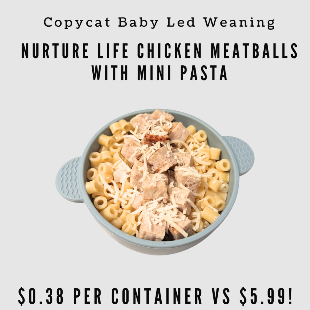 Baby Led Weaning Copycat Nurture Life Chicken Meatballs with Mini Pasta